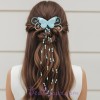Epingle à cheveux papillon argent turquoise blanc EPA361