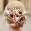 Epingle à cheveux papillon blanc et rouge EP1268B