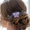 Epingle à cheveux argent lilas papillon EPA323
