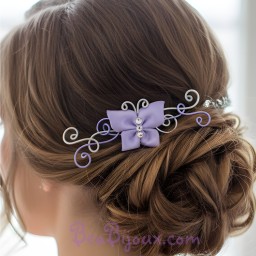 Epingle à cheveux argent lilas papillon EPA323