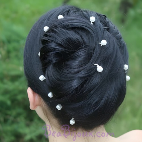 Epingles à cheveux mariage blanc