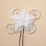 Epingle à cheveux argent et fleur blanche EPA353