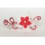 Epingle à cheveux rouge et champagne + fleur EPA240A