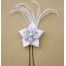 Epingle à cheveux fleur blanche argent plumes EPA340A
