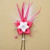 Epingle à cheveux fleur blanc et fuchsia EP342