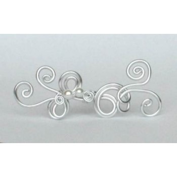 Epingle à cheveux argent et blanc EPA238