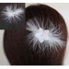 Epingle à cheveux fleur plumes blanc EP1242A