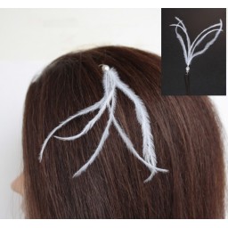 Epingle à cheveux plumes blanc EP1244A