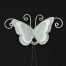 Epingle à cheveux papillon argent et blanc EPA1271A