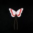Epingle à cheveux papillon blanc et rouge EP1268B