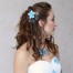 Epingle à cheveux fleur turquoise et blanc EPA359