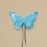 Epingle à cheveux papillon satin turquoise et blanc EP361B