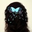 Epingle à cheveux papillon argent turquoise blanc EPA361