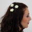 Epingle à cheveux mariage fleur blanc et vert anis EP1277B