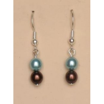 Boucles d oreilles chocolat turquoise BO1169A