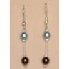 Boucles d oreilles chocolat turquoise BO1169B