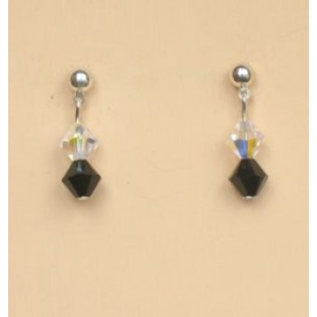 Boucles d oreilles noir BO1190A