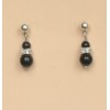 Boucles d oreilles noir strass BO1192A