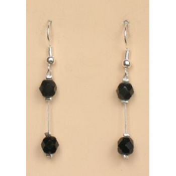 Boucles d oreilles noir BO1196A