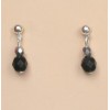 Boucle d oreilles noir et argent BO1200A