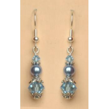 Boucles d oreilles bleu cristal argent BO4264A