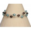 Bracelet perles chocolat et turquoise BR1169A