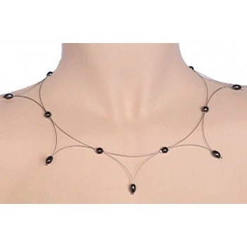 Collier fantaisie noir CO1014A