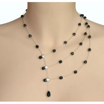 Collier fantaisie noir CO1186A