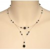 Collier noir et cristal  CO1191A