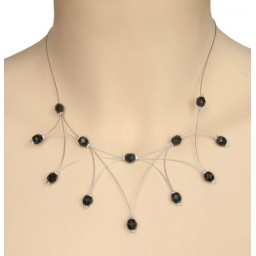 Collier fantaisie noir CO1196A