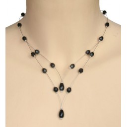 Collier fantaisie noir CO1198A