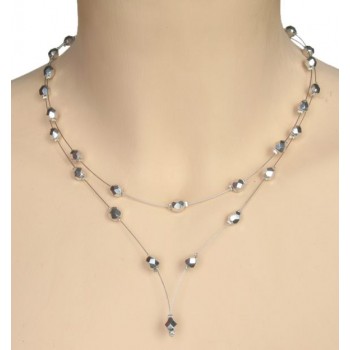 Collier fantaisie argenté CO1199A