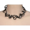 Collier fantaisie noir et argent CO1200A