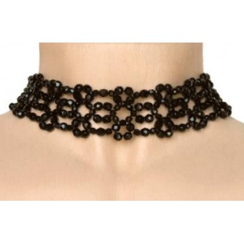 Collier fantaisie noir CO4244A