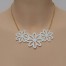 Collier mariage fleurs simili cuir blanc CO7001