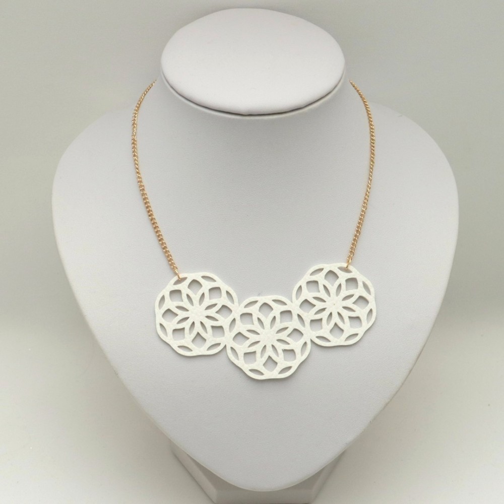 Parure mariage mandala simili cuir blanc Parure mariage mandala simili cuir blanc