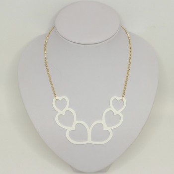 Collier mariage coeurs blanc CO7003