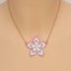 Collier pendentif fleur rose et blanc pailleté CO7010