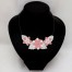 Collier fleurs et feuilles blanc rose argent CO7008