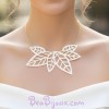 Collier mariage feuilles blanc CO7005