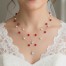 Parure bijoux rouge et blanc PA1276A