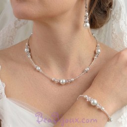 Parure mariage blanc et cristal PA4263A