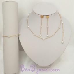 Parure mariage perles nacrées et verre facetté PA5008