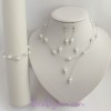Parure de Mariage  perles blanches et cristal PA1267A