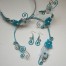 Serre-tête mariage blanc argent turquoise STA350