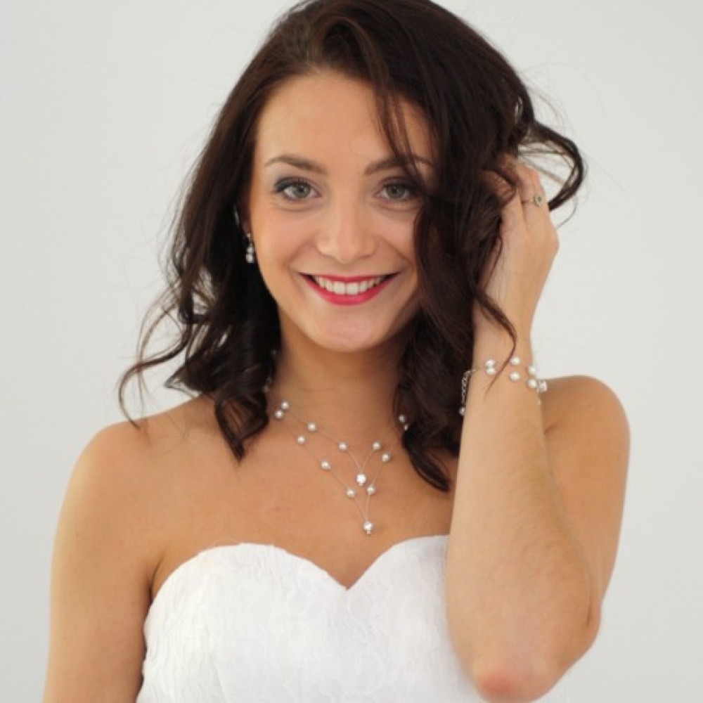 Parure mariage blanc et strass