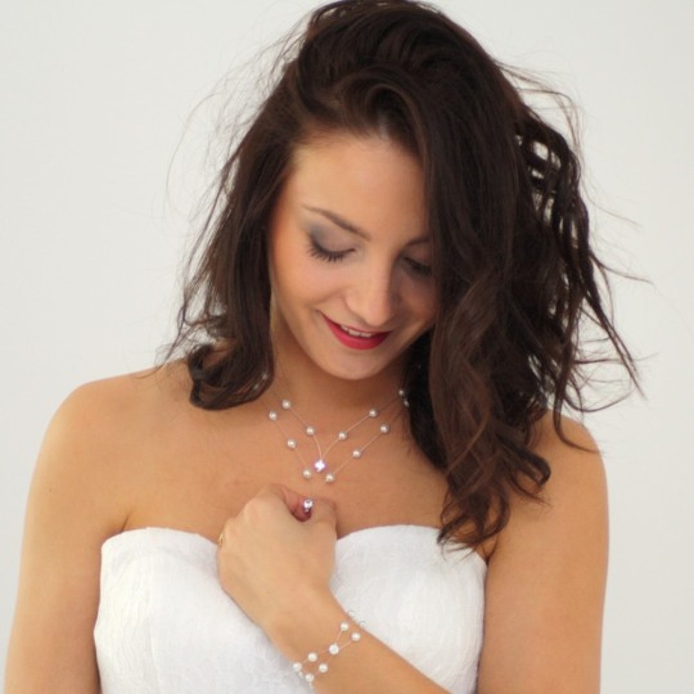 Parure mariage blanc et strass