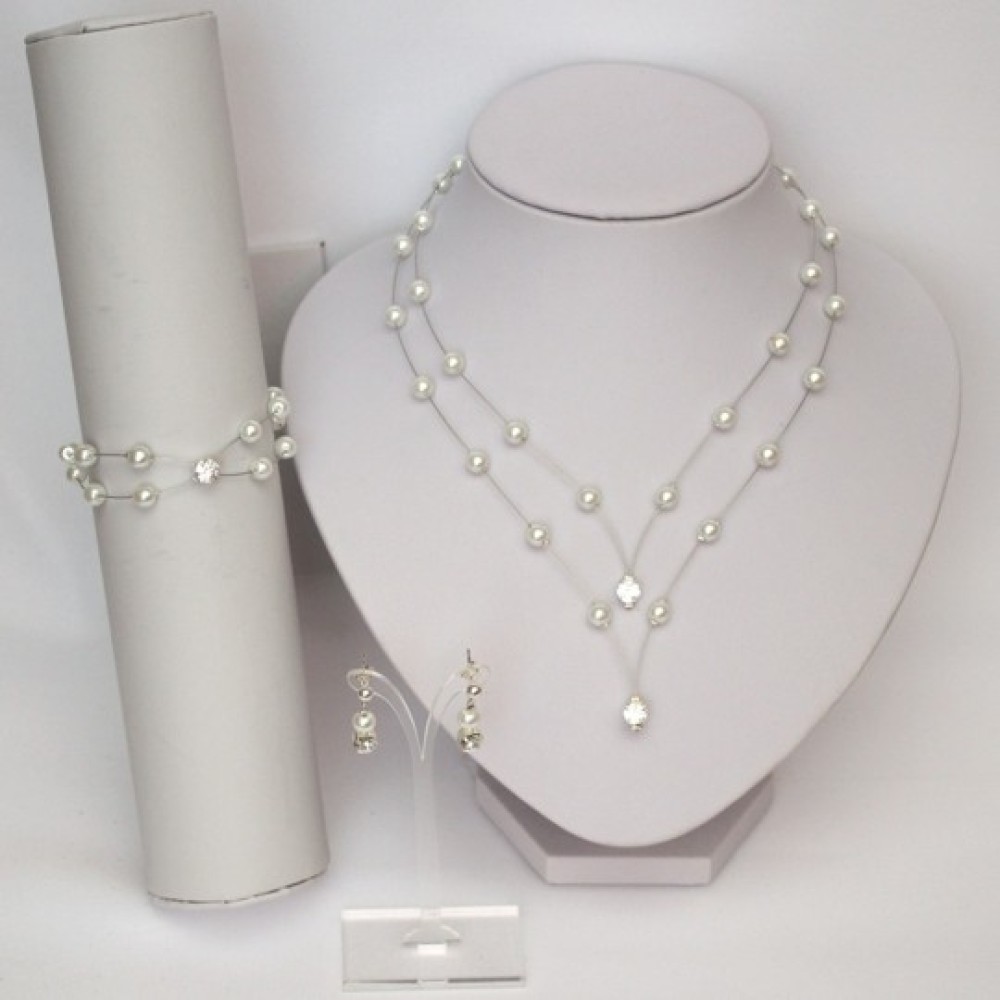 Parure mariage blanc et strass