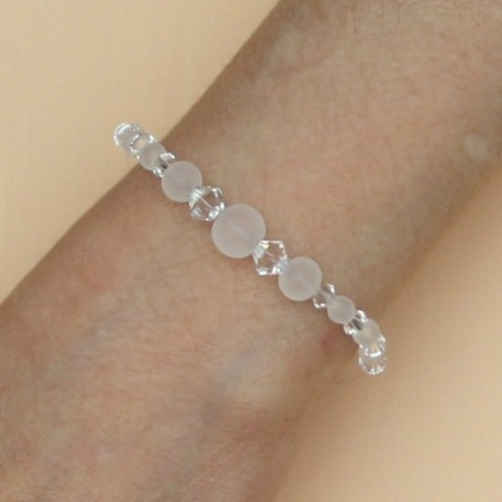 Parure bijoux mariage cristal perles givrées