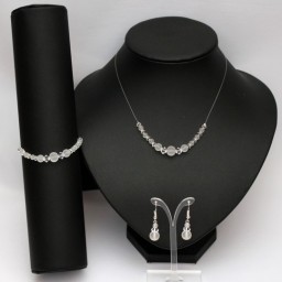 Parure bijoux mariage cristal de Swarovski perles givrées PA4290A